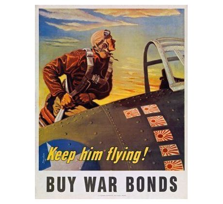 Vintage plagát - Keep him flying! Buy war bonds