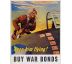 Vintage plagát - Keep him flying! Buy war bonds