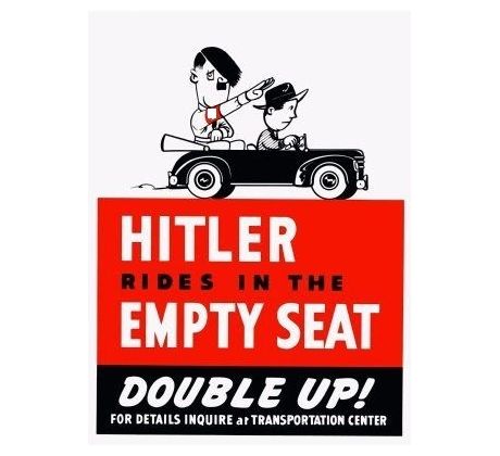 Hitler Rides in the Empty Seat - world war propaganda