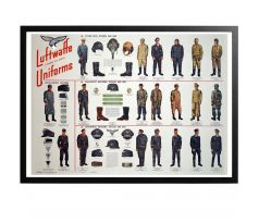 German Luftwaffe Uniforms Chart Poster