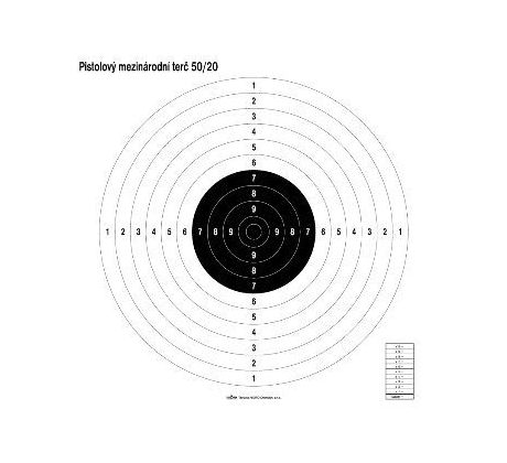 Terč medzinárodný pištoľový 50/20