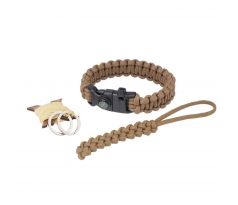 Paracord náramok EDCX - Survival Kit - Coyote