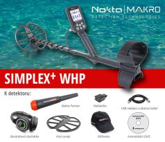 Detektor kovov Nokta – Makro Simplex+ WHP a bezdrôtové slúchadlá a Nokta Pinpointer New
