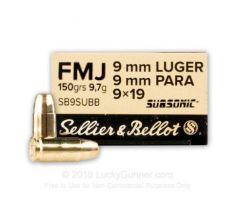 9mm Luger S&B Subsonic 150gr/9,7g - FMJ