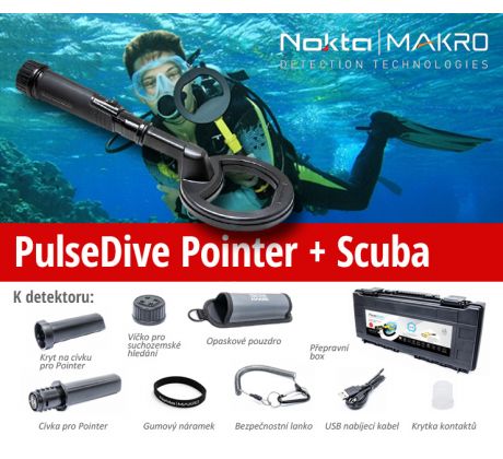 Nokta - Makro Pulsedive Pointer + Scuba Black SET