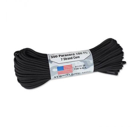 Atwood Rope MFG - Paracord 550-7 - 4 mm - Black, cd-pc1-nl-01