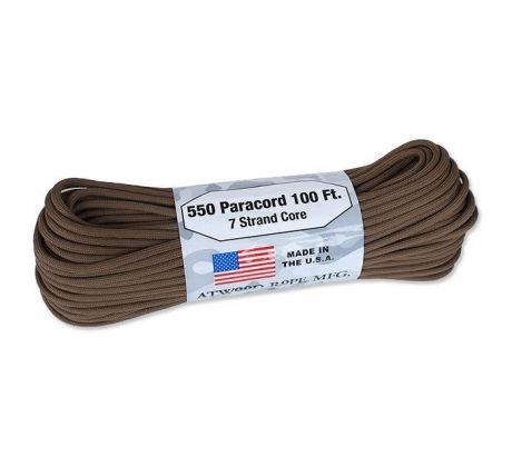 Atwood Rope MFG - Paracord 550-7 - 4 mm - Brown, CD-PC1-NL-30
