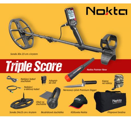 Detektor kovov Nokta TRIPLE SCORE PRO PACK