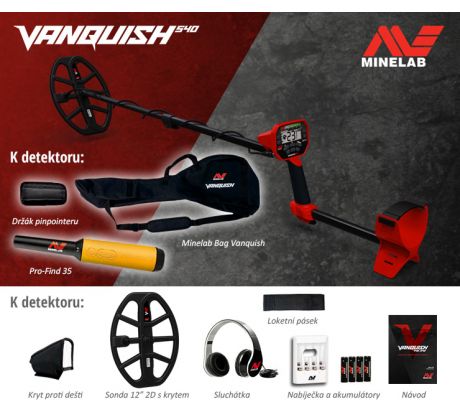 Detektor kovov Minelab Vanquish 540 pinpointer set